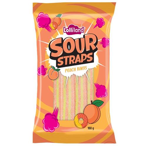 Lolliland Sour Straps Peach Rings 160g
