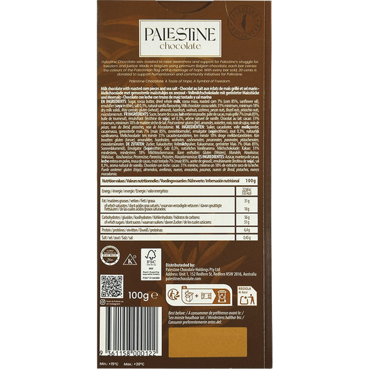 Palestine Chocolate Milk Chocolate With Roasted Corn "Roasted Harvest" 100g