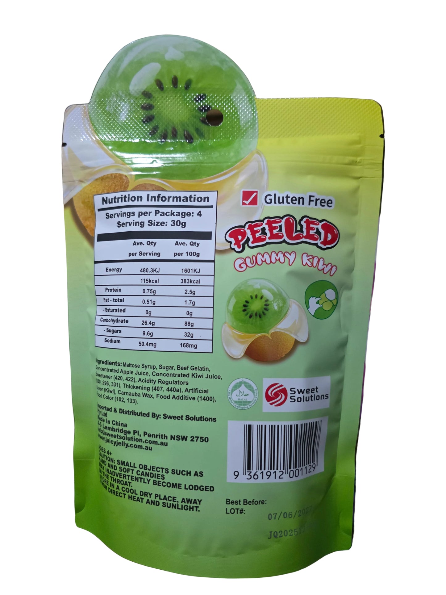 Juicy Jelly Peeled Gummy Kiwi 120g