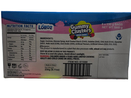 Lolloz Gummy Clusters Berry Bang 230g