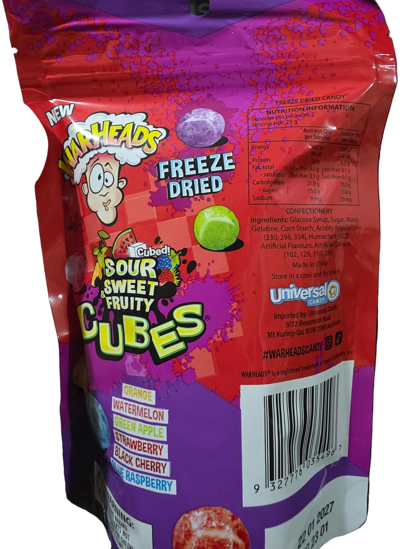 Warheads Freeze Dried Cubes Sour & Sweet 57g