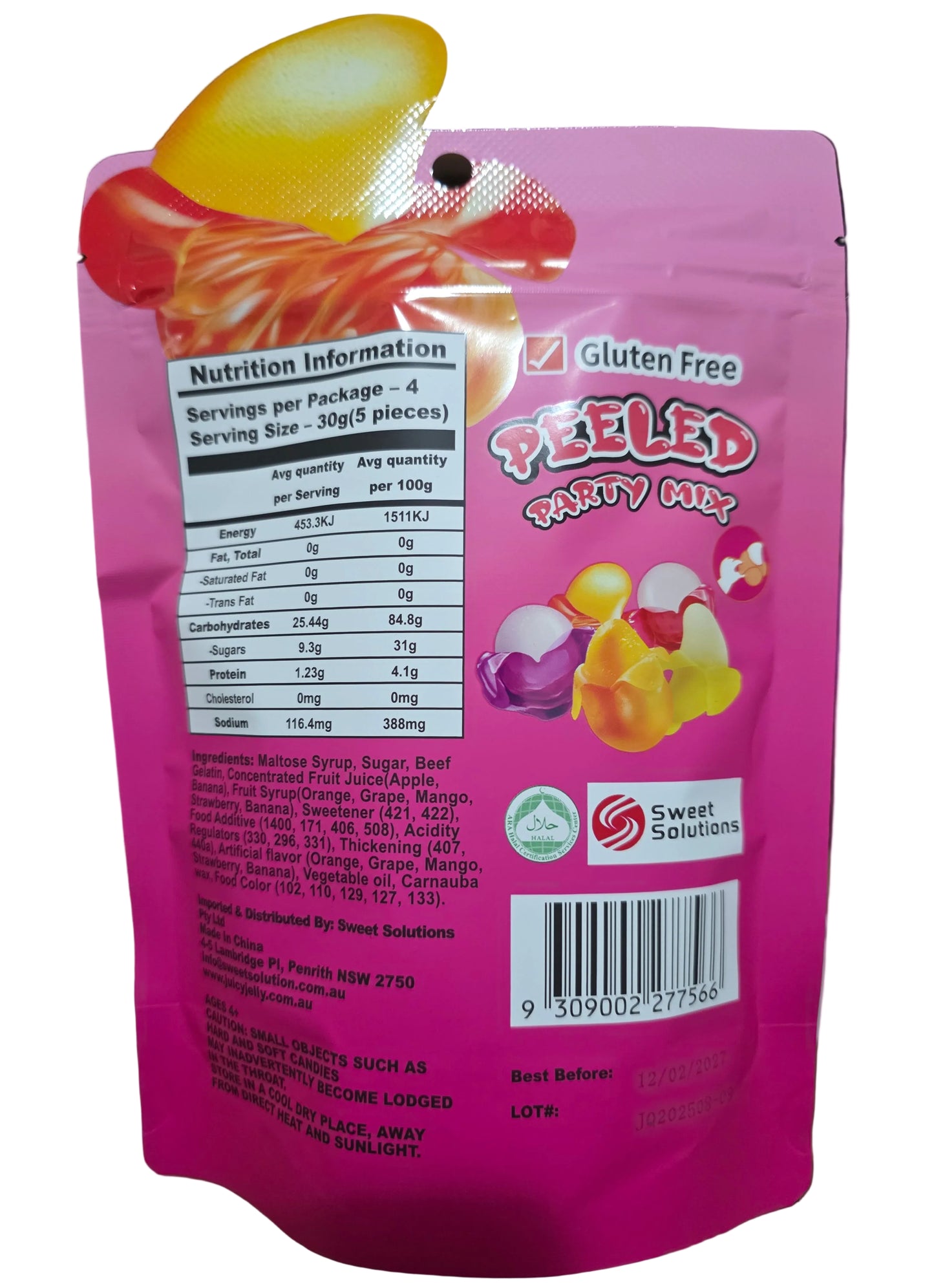 Juicy Jelly Peeled Gummy Party Mix 120g