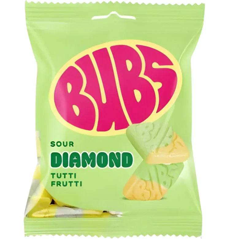 Bubs Sour Diamond Tutti Frutti Swedish Candy 156g