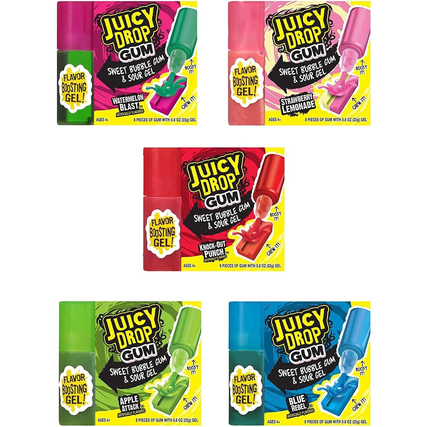 US Juicy Drop Sweet Bubble Gum & Sour Gel 22g