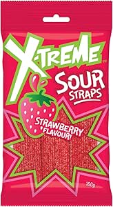 X-Treme Sour Straps Strawberry 160g