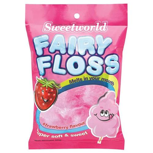 Sweet World Strawberry Fairy Floss 15g
