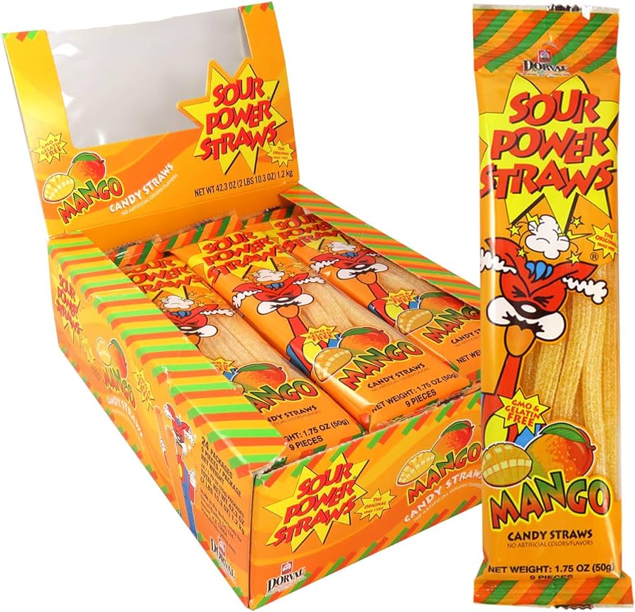 Sour Power Straws Mango 50g
