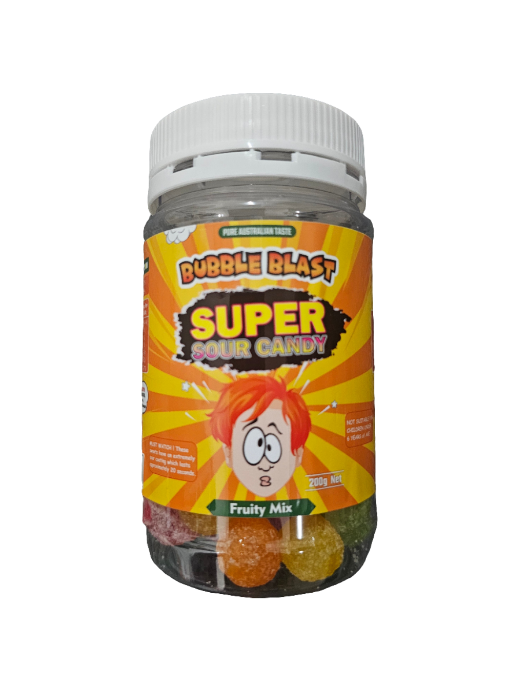 Bubble Blast Super Sour Candy Fruity Mix 200g