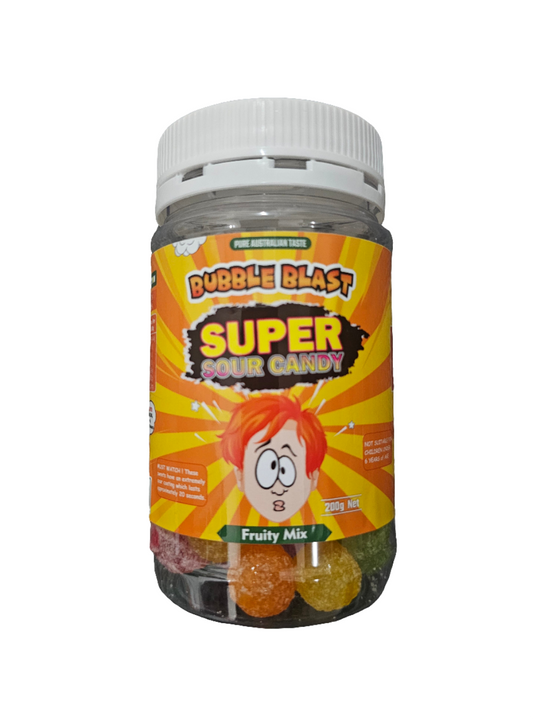 Bubble Blast Super Sour Candy Fruity Mix 200g