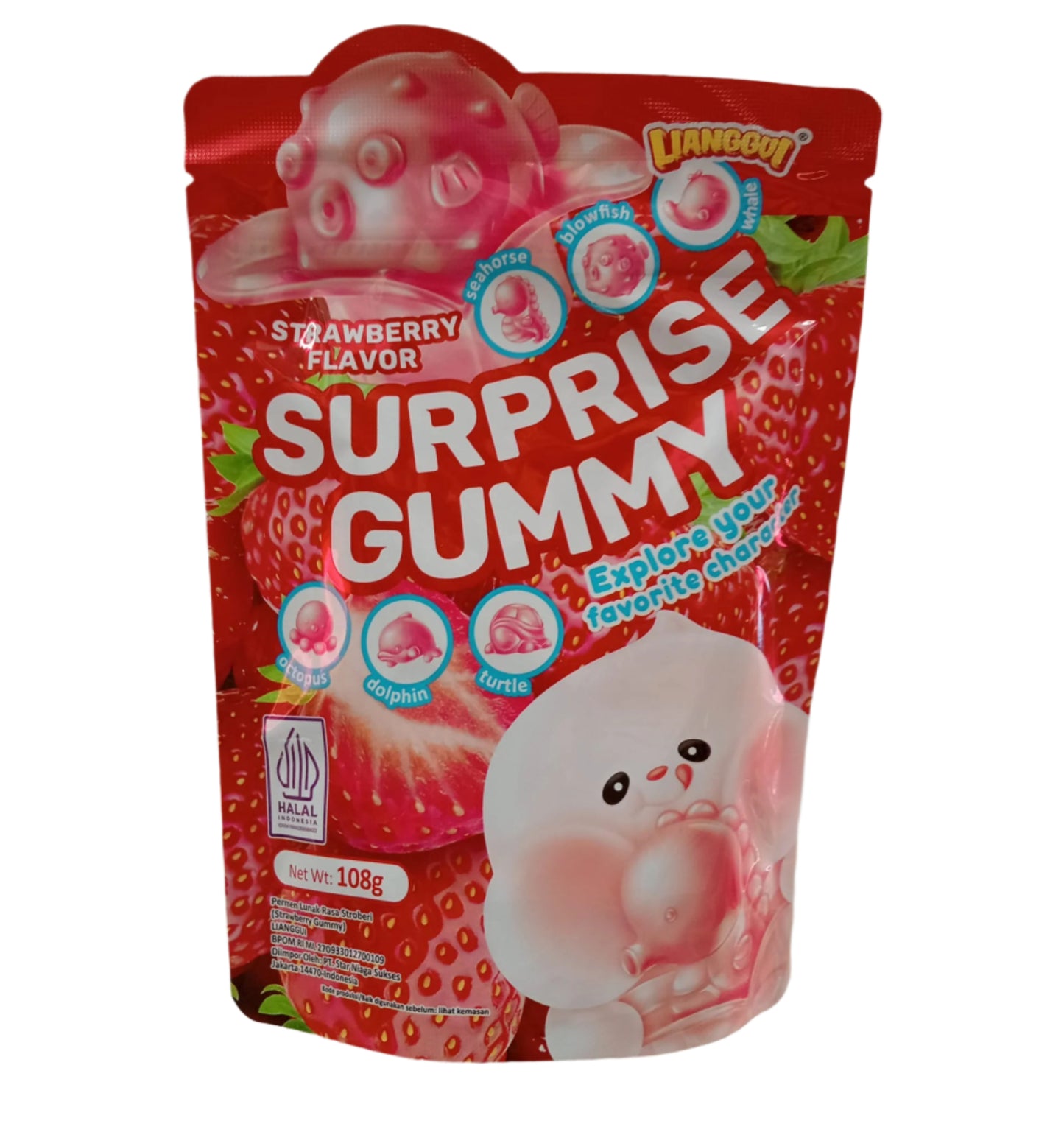 Surprise Peelable Gummy Strawberry 108g