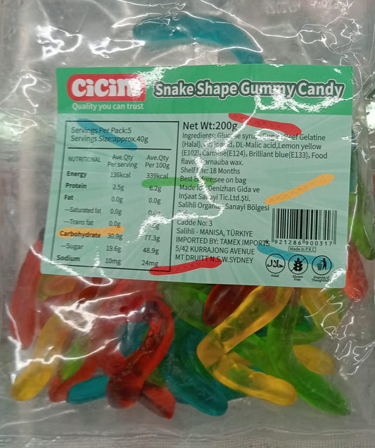 Snake Shape Gummy Candy 200g
