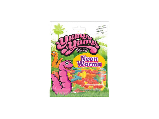 Yumy Yumy Gummy Candy Neon Worms 128g