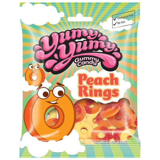 Yumy Yumy Gummy Candy Peach Rings 128g