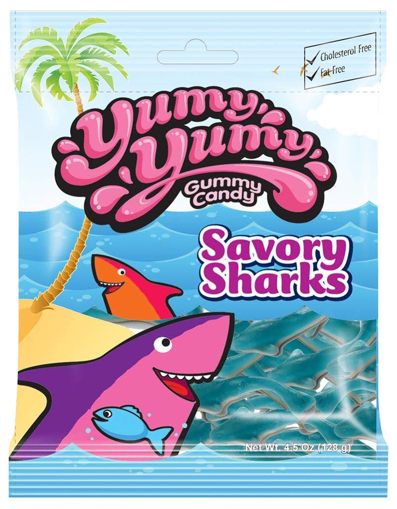 Yumy Yumy Gummy Candy Savory Sharks 128g