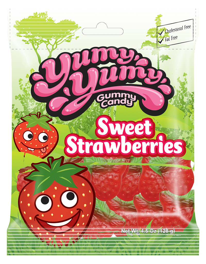 Yumy Yumy Gummy Candy Sweet Strawberries 128g