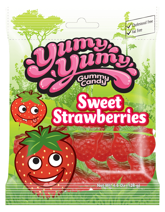 Yumy Yumy Gummy Candy Sweet Strawberries 128g