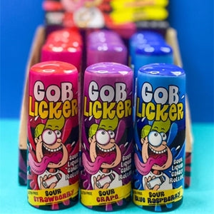 Gob Licker Sour Liquid Candy Roller Blue Raspberry, Strawberry & Grape 60ml