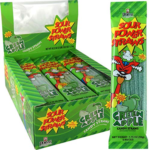 Sour Power Straws Green Apple 50g