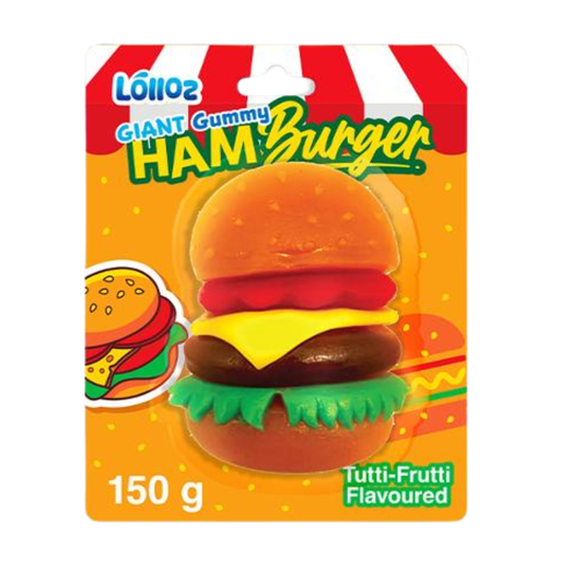 Lolloz Giant Gummy Hamburger Tutti Fruitti Flavoured 150g