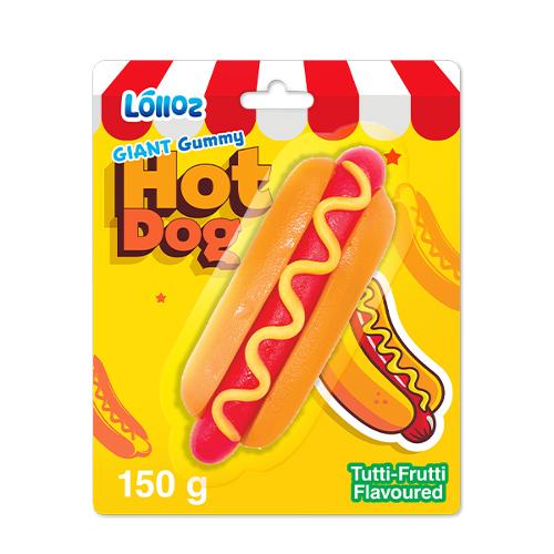 Lolloz Giant Gummy Hot Dog Tutti-Frutti Flavoured 150g
