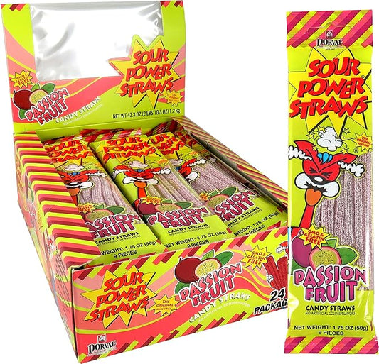 Sour Power Straws Passion Fruit 50g