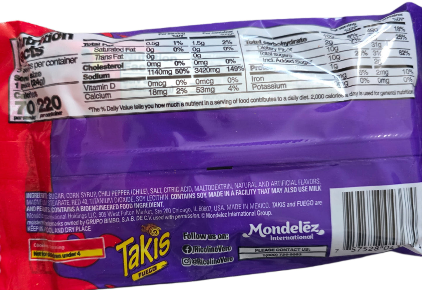 Takis Vero Chamoy Lollipops 72g