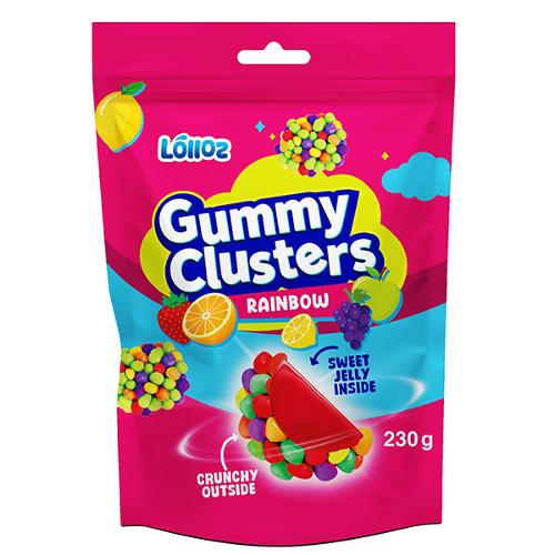 Lolloz Gummy Clusters Rainbow 230g