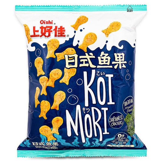 Oishi Koi Mori Japanese Seaweed Flavoured Rice Crackers 80g