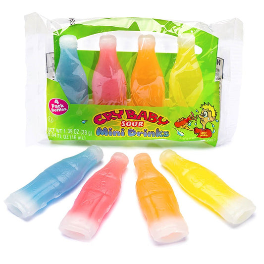 Cry Baby Sour Mini Drinks Wax Candy 4pk