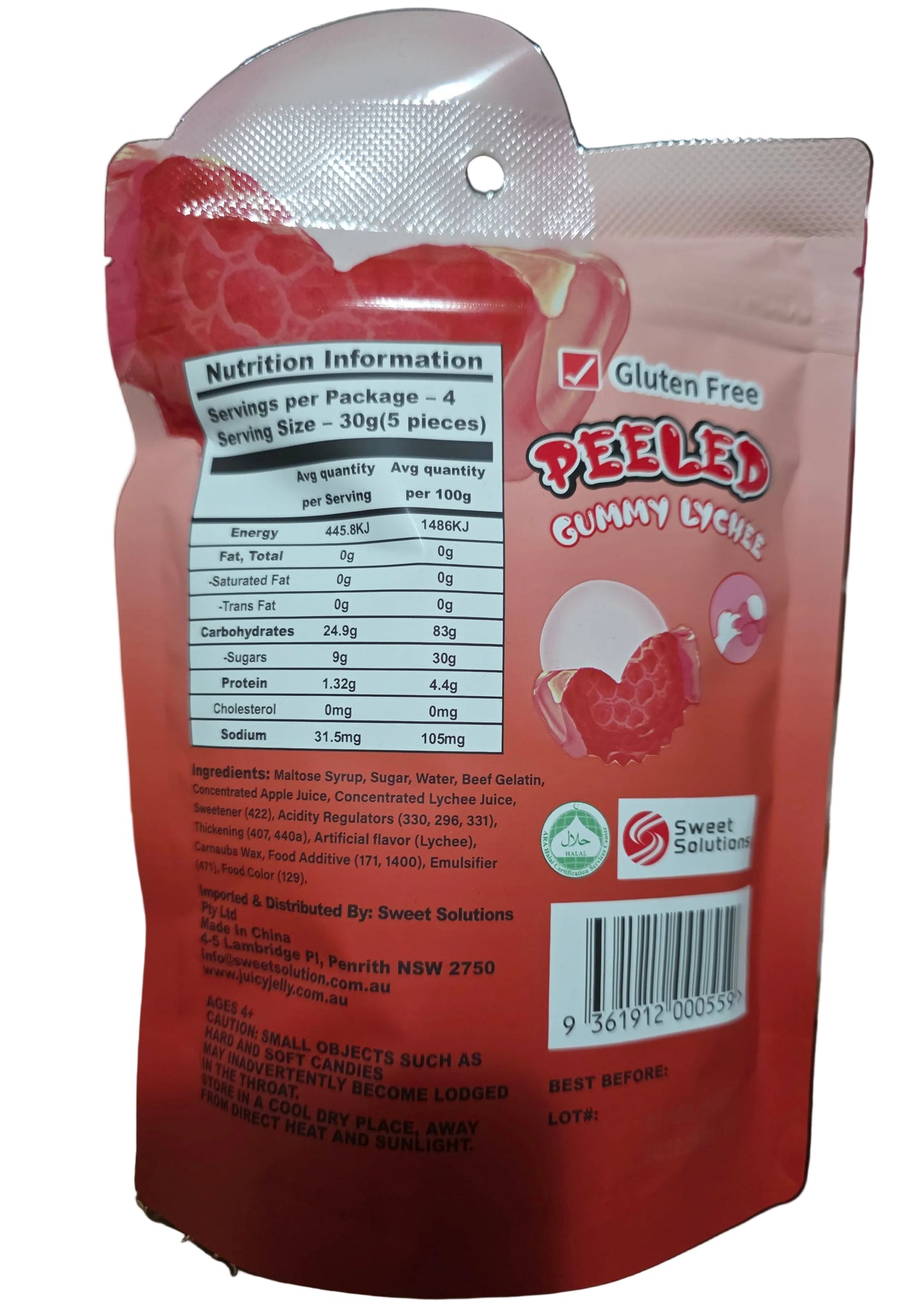 Juicy Jelly Peeled Gummy Lychee 120g