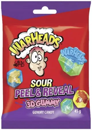 Warheads Sour Peel and Reveal 3D Gummy 45g