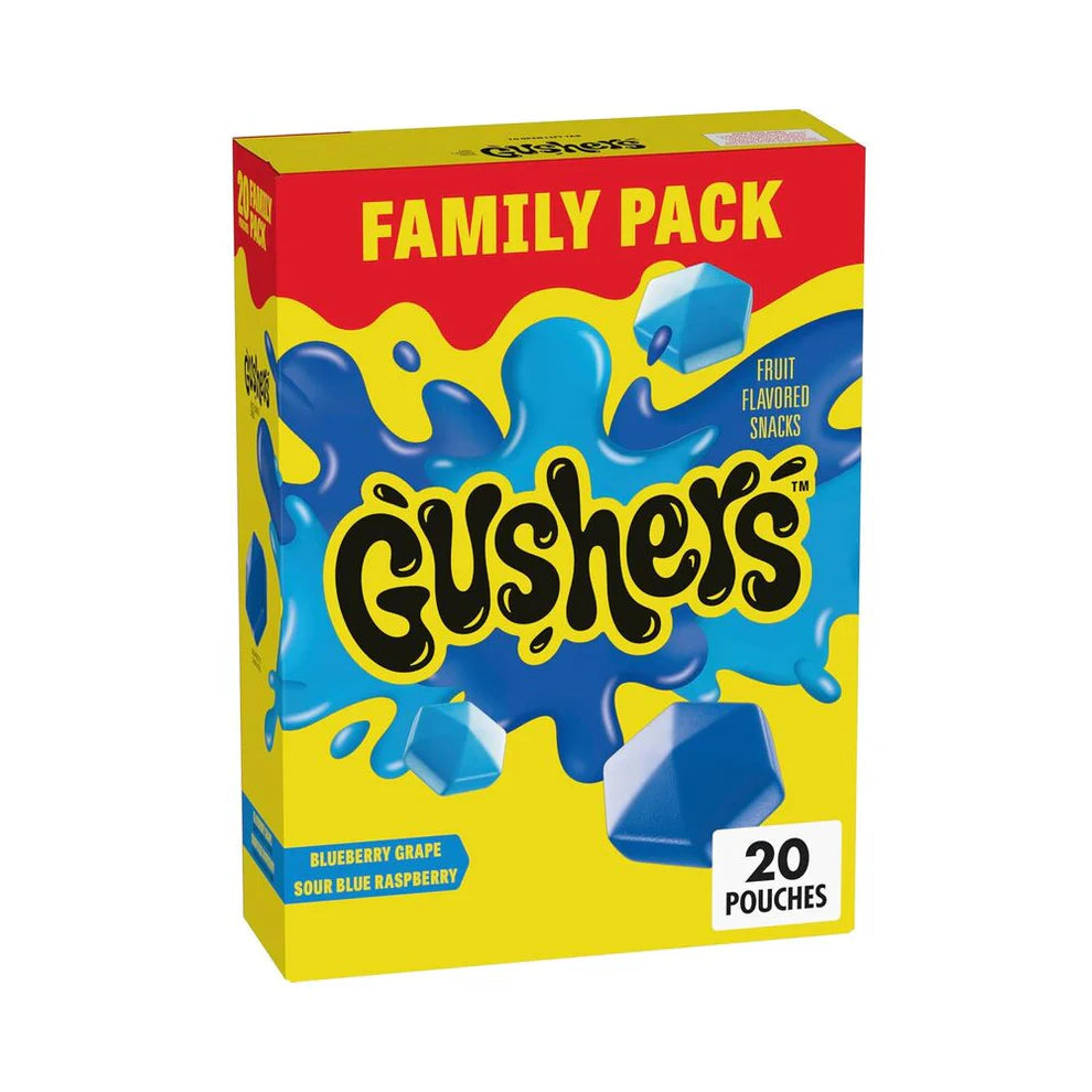 Gushers Blueberry Grape And Sour Blue Raspberry 20 packs 453g