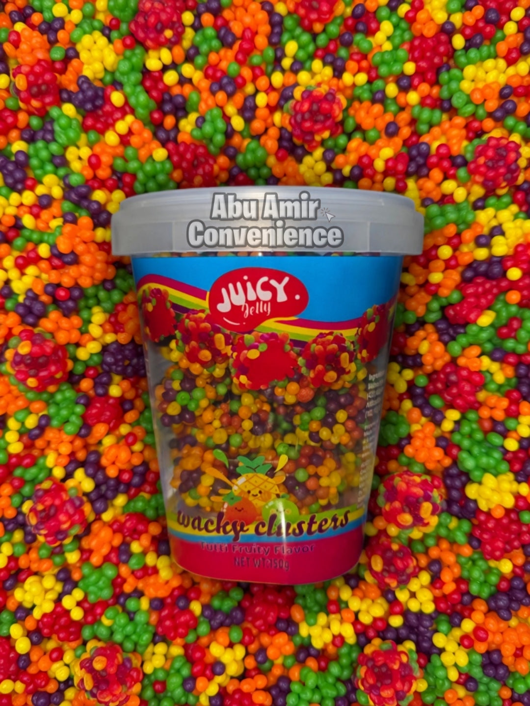 Juicy Jelly Wacky Cluster Tutti Fruity Cup 150g