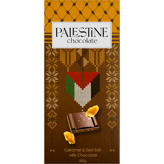 Palestine Chocolate Caramel & Sea Salt Milk Chocolate "A Symphony Of Flavour" 100g