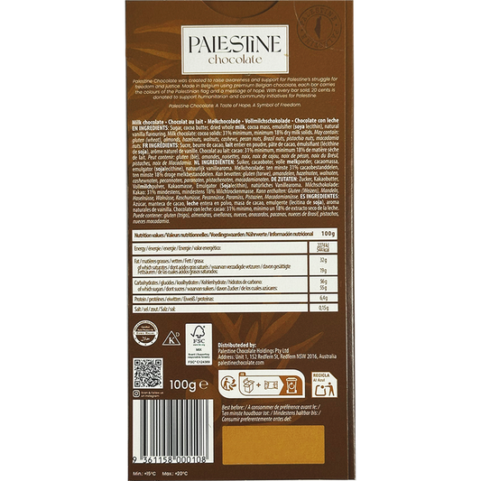 Palestine Chocolate Milk Chocolate "The Original" 100g