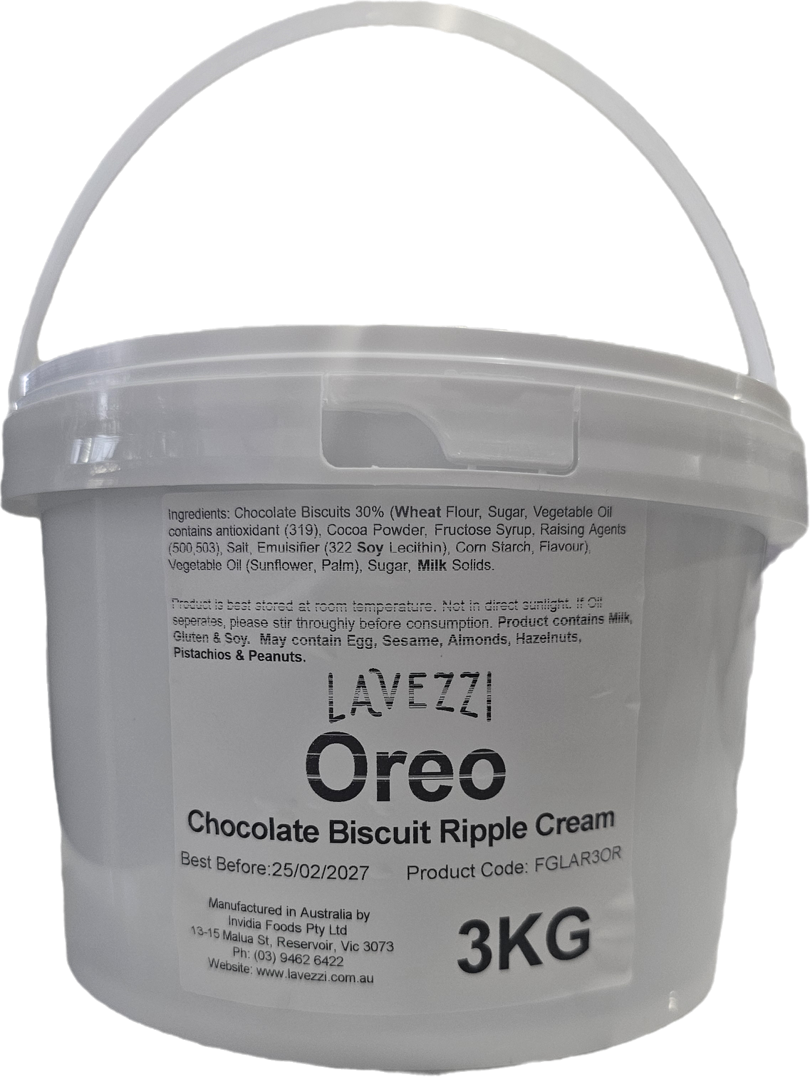 Lavezzi Oreo Chocolate Biscuit Ripple Cream 3kg
