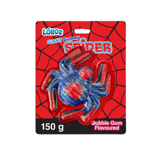 Lolloz Giant Gummy Spider Bubble Gum Flavoured 150g