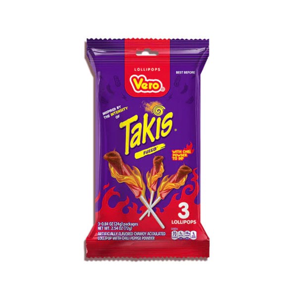 Takis Vero Chamoy Lollipops 72g